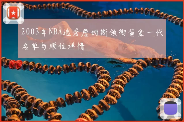 2003年NBA选秀詹姆斯领衔黄金一代名单与顺位详情